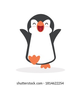 Cute Penguin cartoon minimal flat