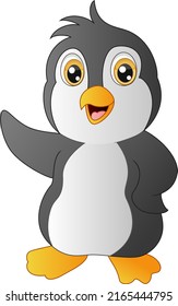 Cute penguin cartoon on white background