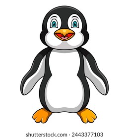 Cute penguin cartoon on white background