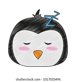 Cute penguin cartoon sleeping