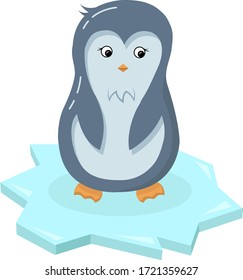 Cute penguin in cartoon style illustration