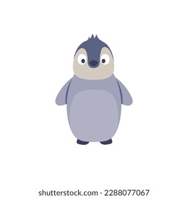 Cute penguin cartoon vector, icon on a white background