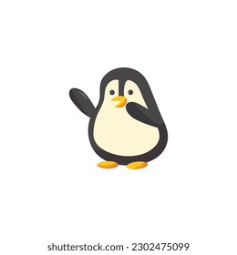 Cute Pinguin-Cartoon, Vektorsymbol auf weißem Hintergrund