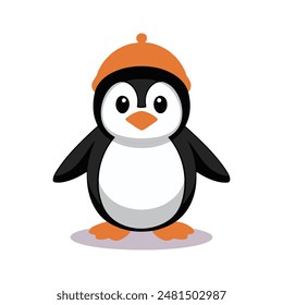 Cute penguin cartoon vector icon illustration cartoon concept