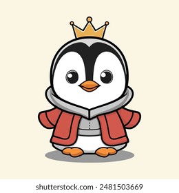 Cute penguin cartoon vector icon illustration
