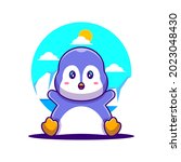 Cute Penguin Cartoon Vector Illustration