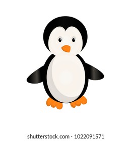 cute penguin cartoon. vector illustration