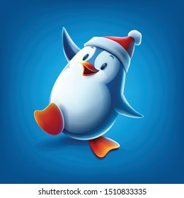 cute penguin cartoon vector illustration 