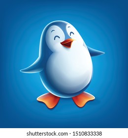 cute penguin cartoon vector illustration 