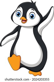 Ilustración vectorial de dibujos animados de pingüino