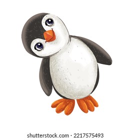 Cute Penguin Cartoon, Vector Cartoon Illustration, Cartoon Clipart
