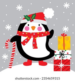 Cute Penguin cartoon vector image