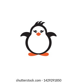 cute penguin cartoon vector on a white background