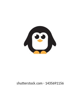 cute penguin cartoon vector on a white background