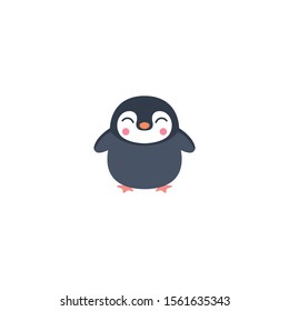 Cute penguin cartoon vector on a white background
