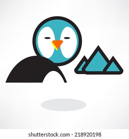 Cute penguin cartoon waving