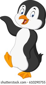 Cute Penguin Cartoon Waving