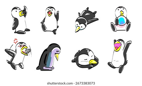 Cute Penguin Character Cartoon Vector Illustration