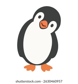 Cute Penguin Character Clipart Design flat