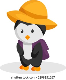 Cute Penguin Character Design Illustration