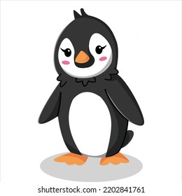 Cute Penguin Character Design Illustration
