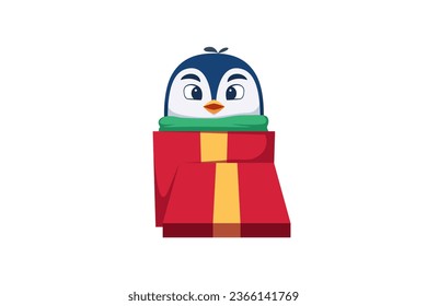 Cute Penguin Character Design Illustration