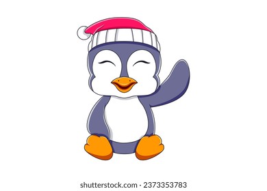 Cute Penguin Character Design Illustration