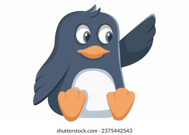 Cute Penguin Character Design Illustration