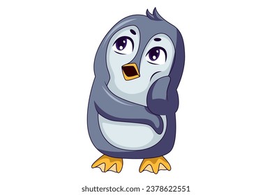 Cute Penguin Character Design Illustration 