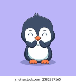 Cute Penguin Character Design Illustration
