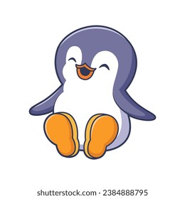 Cute Penguin Character Design Illustration