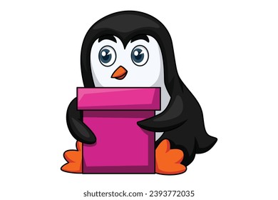 Ilustración de diseño de caracteres de pingüino