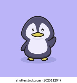 Cute penguin character illustration, mascot design