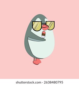 Cute penguin character illustrations in minimalist style enjoying summer vacation.