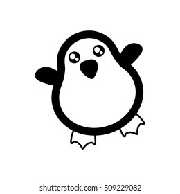 cute penguin character isolated icon vector illustration design