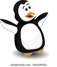 cute penguin character smile expression