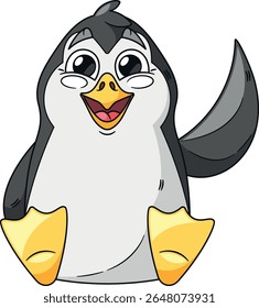 Cute penguin character vector illustration