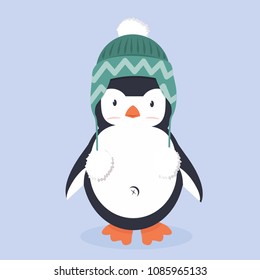 Cute Penguin characters with hat
