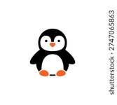 Cute penguin chick vector illustration