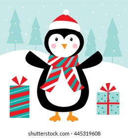 cute penguin and christmas design perfect for your personal greeting card