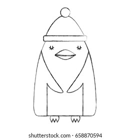 cute penguin with christmas hat
