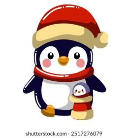 Cute penguin for Christmas and New Year decorations