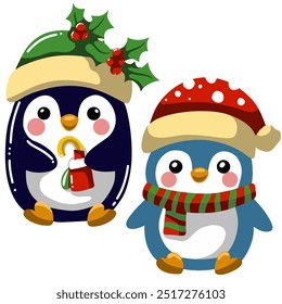 Cute penguin for Christmas and New Year decorations
