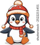 Cute Penguin Clipart vector File