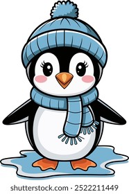 Archivo de Vector lindo del Clipart del pingüino