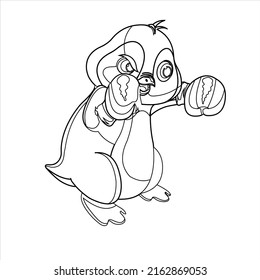 Cute Pingüino página de Coloreo , Penguin Line de diseño de arte para niños página de coloración, feliz ilustración de pingüino divertido 