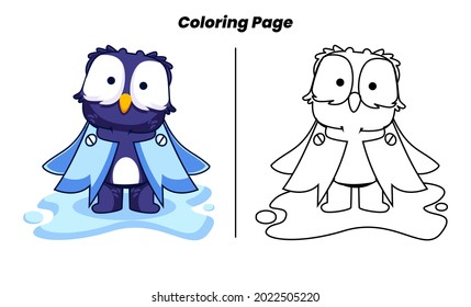 cute penguin with coloring pages