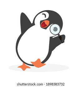 Cute penguin couple cheerful vector