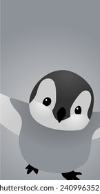 süßer Pinguin und 
Pinguinwürfel mit Bildschirmhintergrund