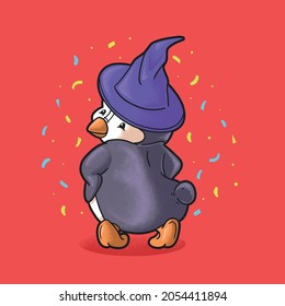 cute penguin dance on halloween night